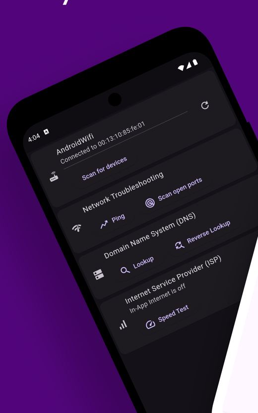 Vernet home screen